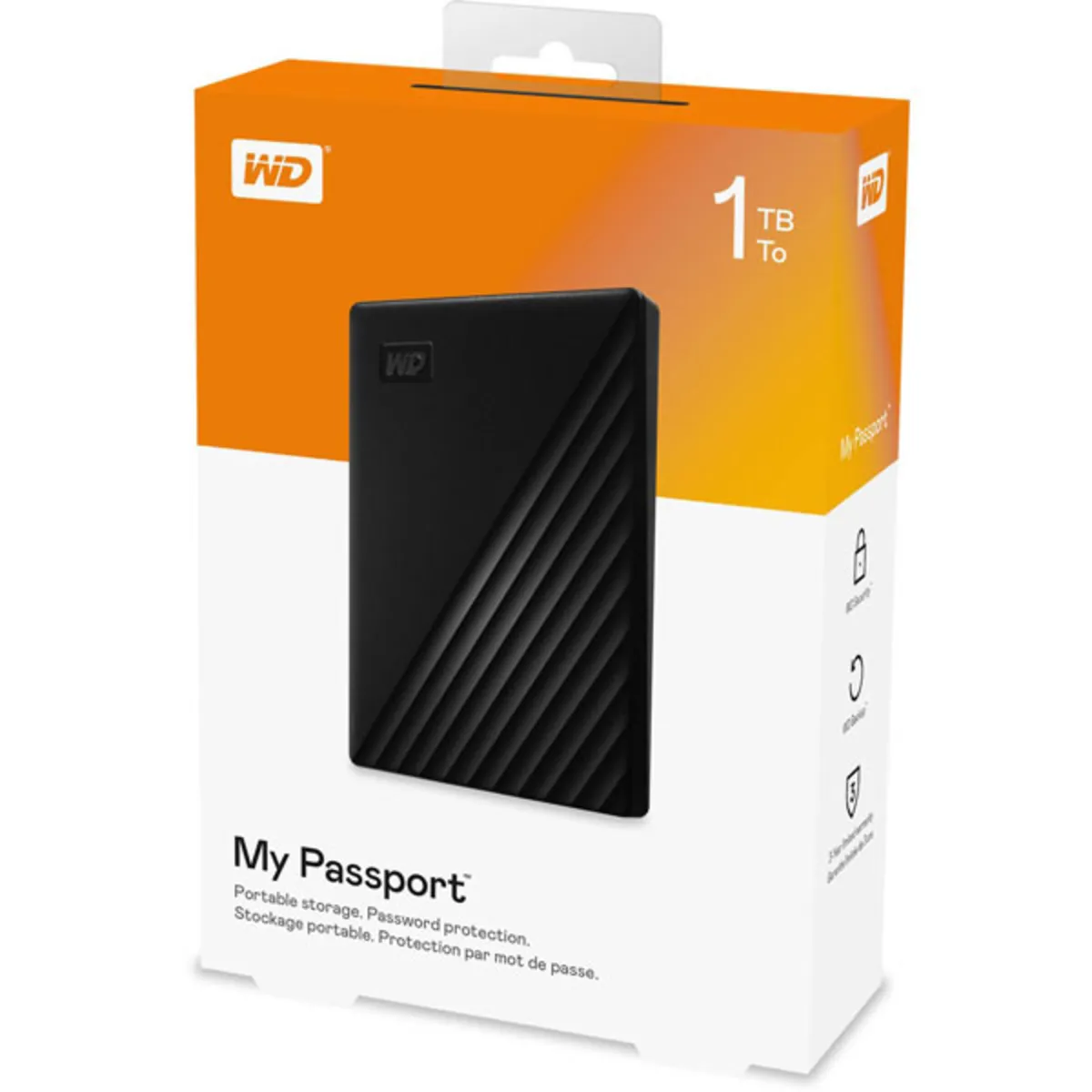 wd-my-passport-1tb-front اکسترنال 1 ترا بایت مای پاسپورت wd my pas گارانتی آواژنگ - تصویر 1